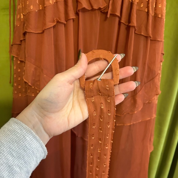 ASOS Ruffled Maxi Dress in Rust - Picture 5 of 7